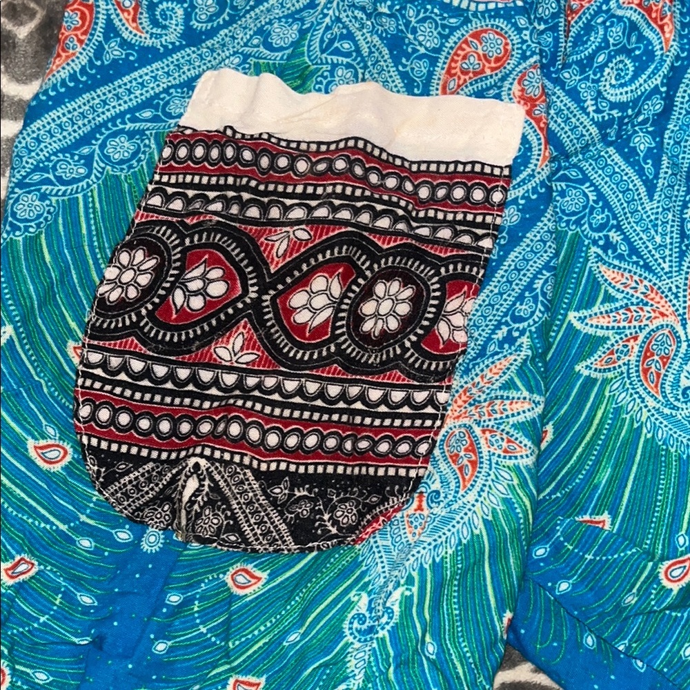 Bohemian Multicolor Patchwork Pants - image 4